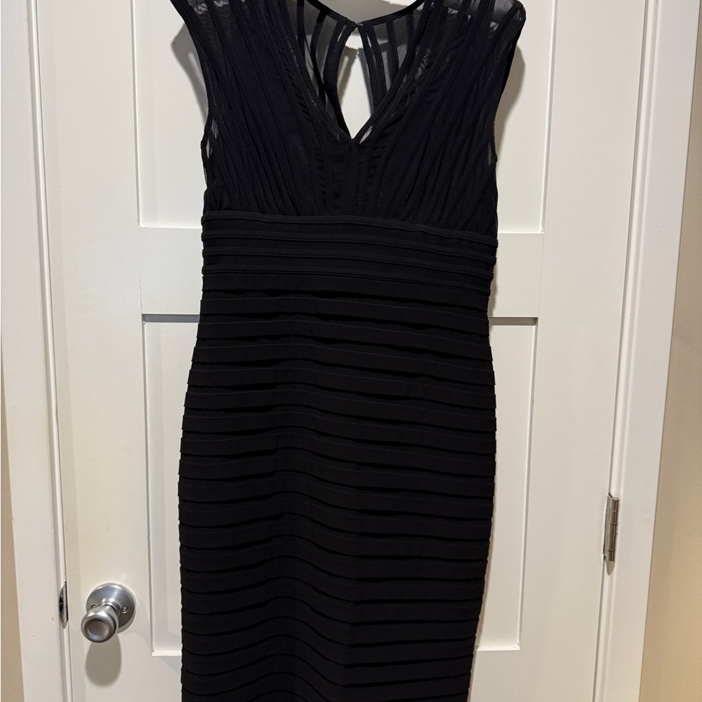 Adrianna Papell Black Backless Dress